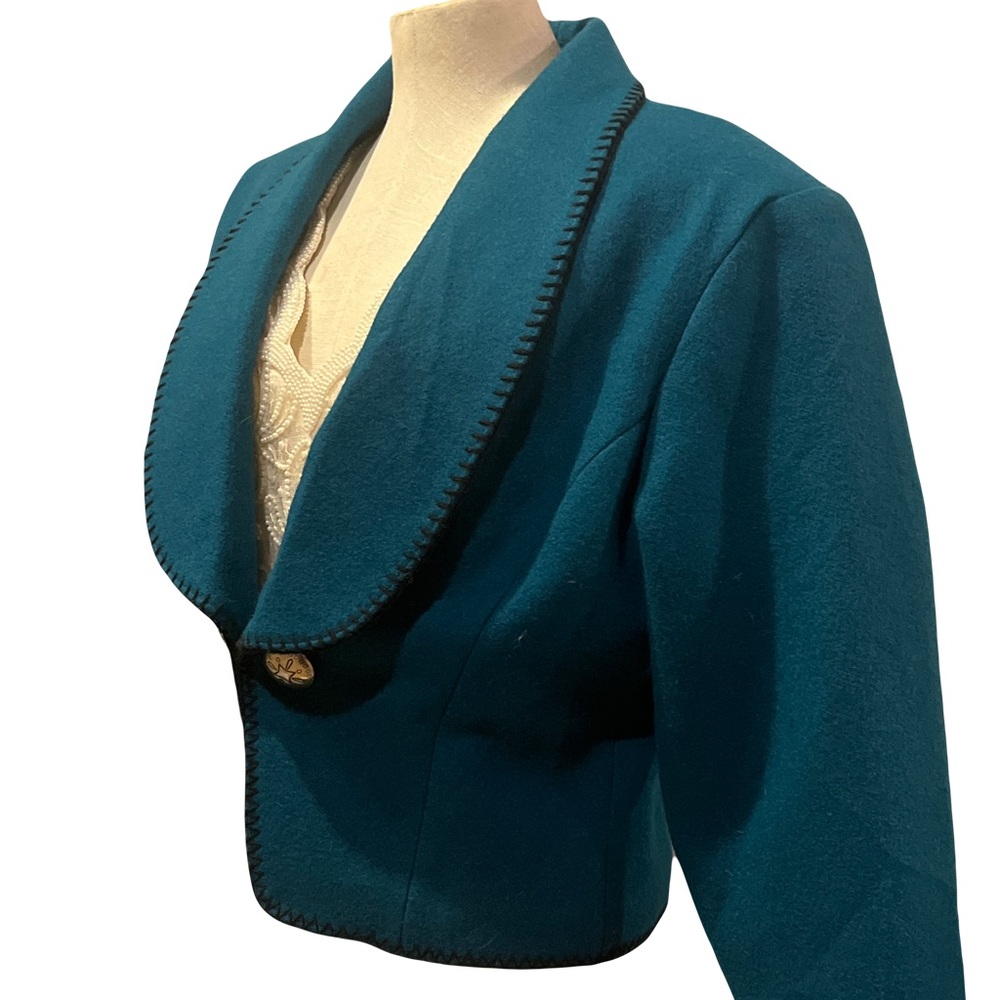 Teal wool western women’s jacket